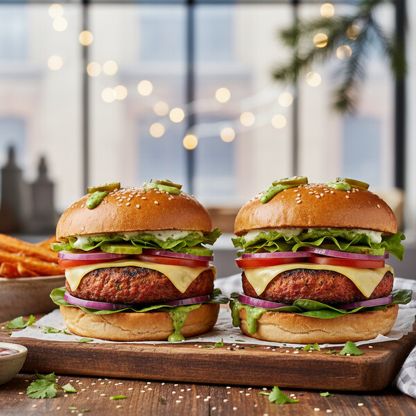 Bogate w Smak i Teksturę Wegetariańskie Burgery z Czarnej Fasoli i Warzyw, Doprawione Kuminem i Papryką, Idealnie Chrupiące na Zewnątrz i Miękkie w Środku, Serwowane z Orzeźwiającą, Pikantną Salsą Mango-Awokado – Szybka i Sycąca Kolacja Roślinna