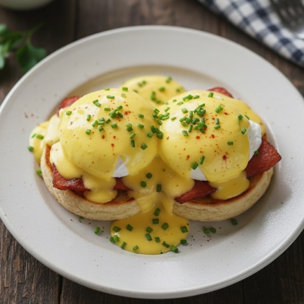 Idealne Jajka po Benedyktyńsku: Perfekcyjne Jajka w Koszulce, Chrupiące Muffiny Angielskie, Szynka oraz Klasyczny, Cytrynowy Sos Hollandaise