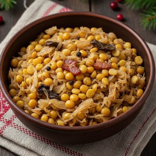 Autentyczna, Wigilijna Kapusta Z Grochem – Idealne Postne Danie Główne, Pełne Aromatu Ziół i Grzybów