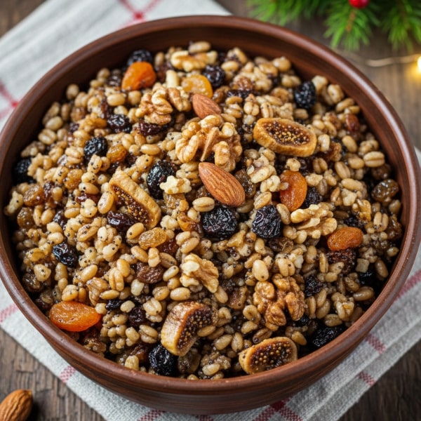 Autentyczna, Tradycyjna Kutia – Słodki Deser Wigilijny z Ziarnami Pszenicy, Maku, Orzechami i Miodem