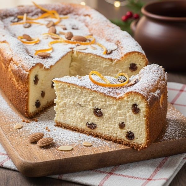 Autentyczny Sernik Krakowski – Wilgotna, Trzykrotnie Mielona Masa Serowa, Wzbogacona Rodzynkami, na Maślanym Kruchym Spodzie z Dekoracyjną Kratką